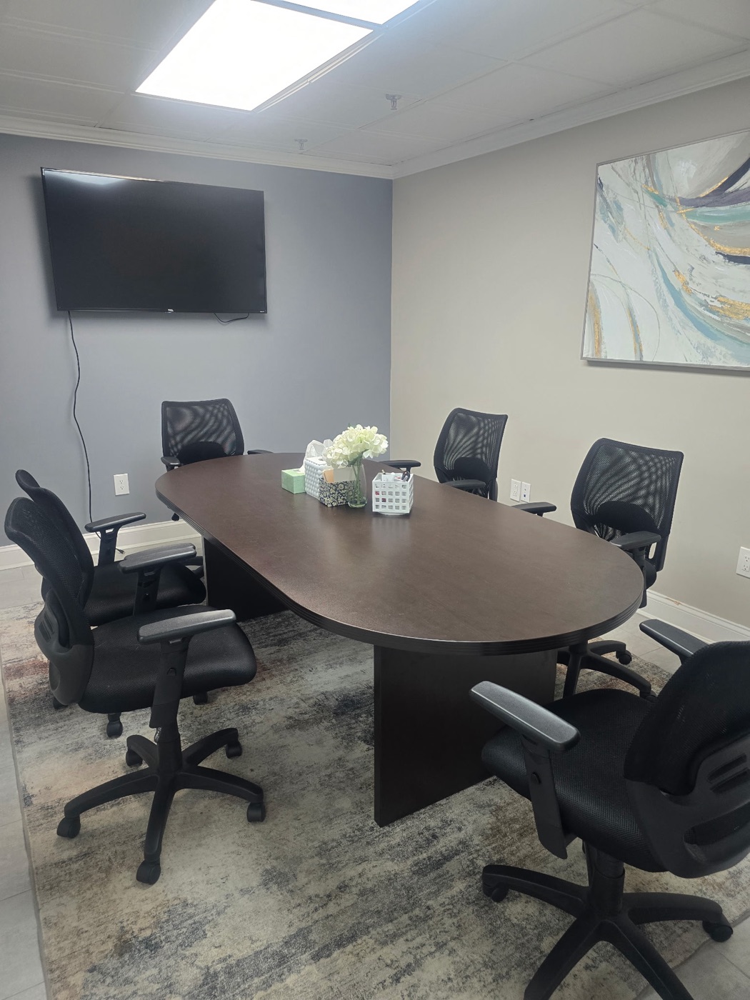Consultation room at the Elite Audiology PC office in Great Neck, New York